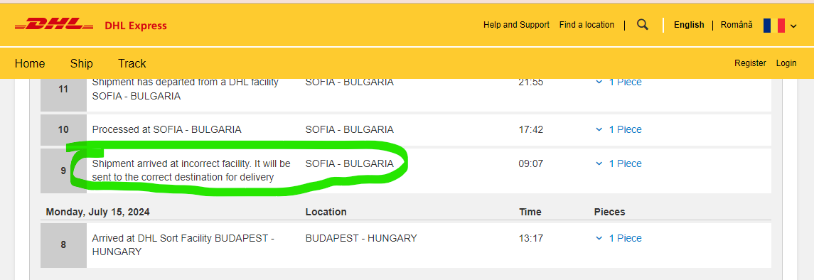 Experiență neplăcută cu DHL Express: Cum poate o eroare de livrare sa afecteze business-ul și încrederea clienților
