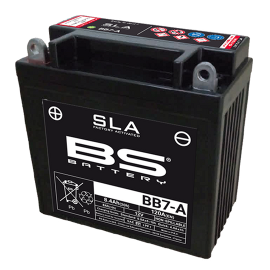 BS BATTERY Battery Conventional with Acid Pack - BB7-A - Extra