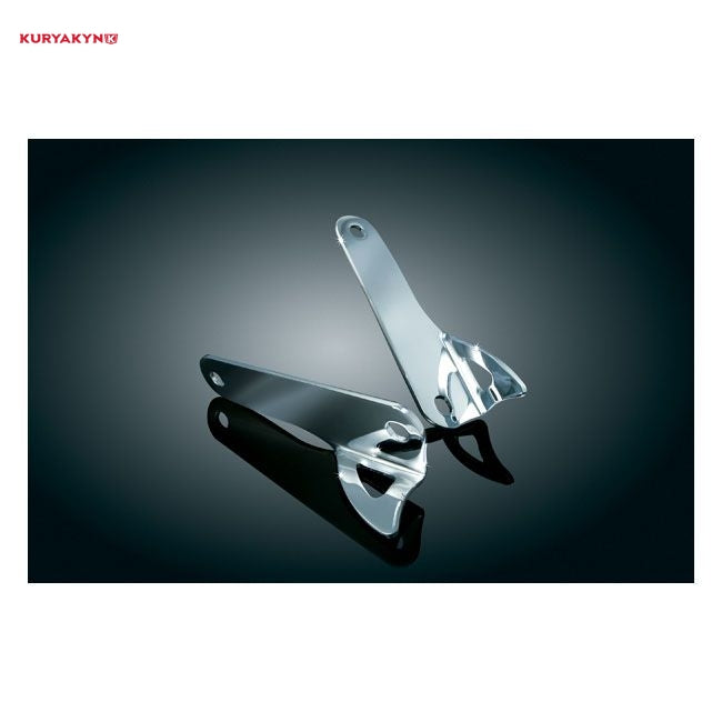 Kuryakyn, front fork custom tie-down brackets. Chrome