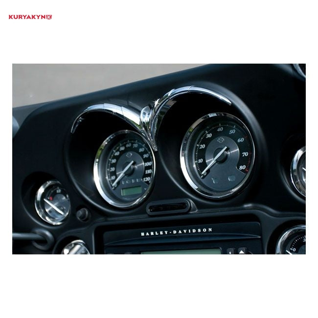 Kuryakyn, speedo & tach brow. Chrome