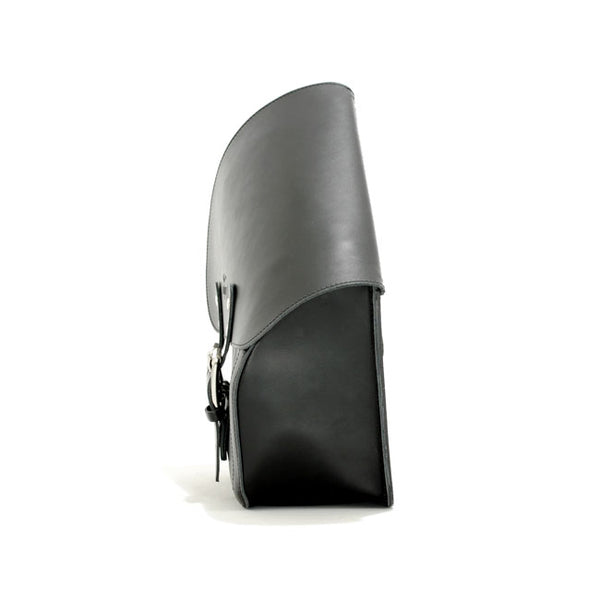 Longride, swingarm bag. Smooth, black leather. 11.6 liter