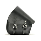 Longride, swingarm bag. Smooth, black leather. 7 liter