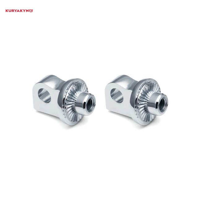 Kuryakyn, splined male mount peg adapters. adj. stop. Chrome