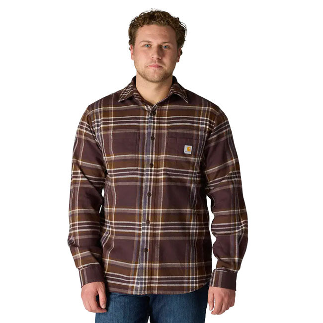 Carhartt Flannel Plaid shirt dark sepia