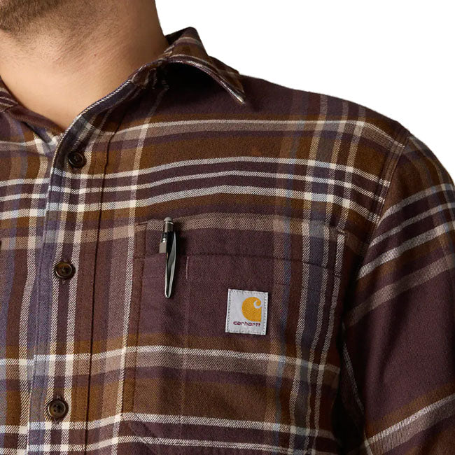 Carhartt Flannel Plaid shirt dark sepia