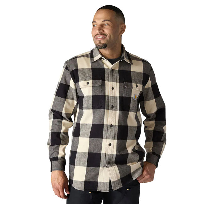 Carhartt Plaid flannel shirt oat milk
