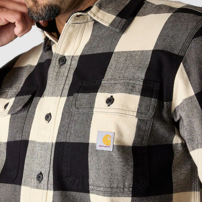 Carhartt Plaid flannel shirt oat milk