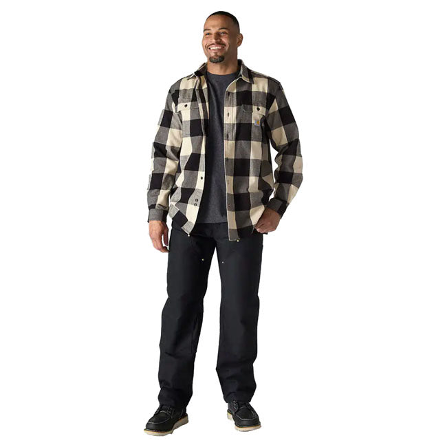 Carhartt Plaid flannel shirt oat milk