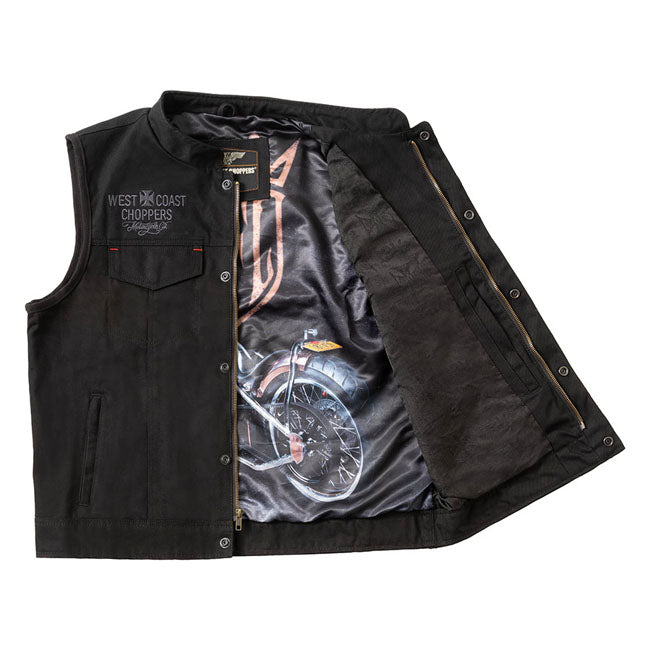 WCC x 13 1/2 Dominator black canvas riding vest
