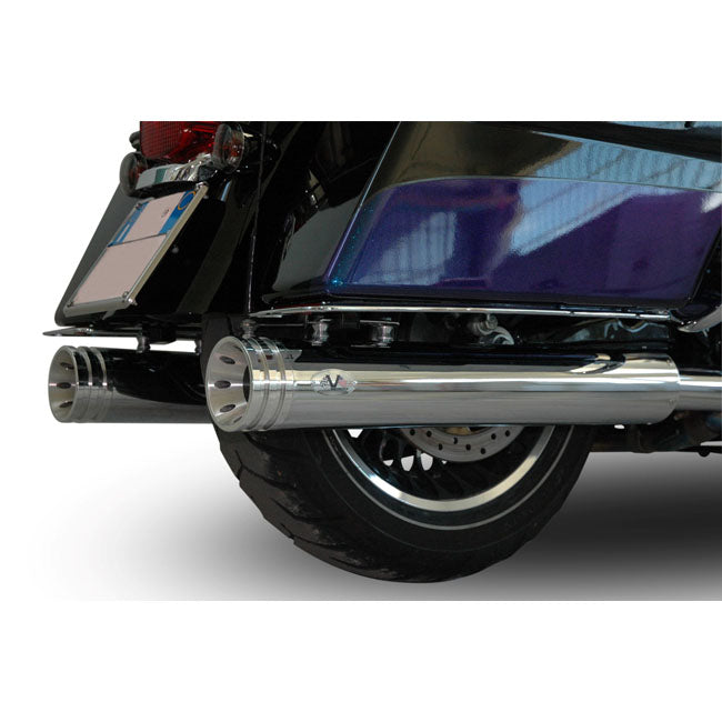 V Performance, Double Ring slip-on mufflers. Chrome