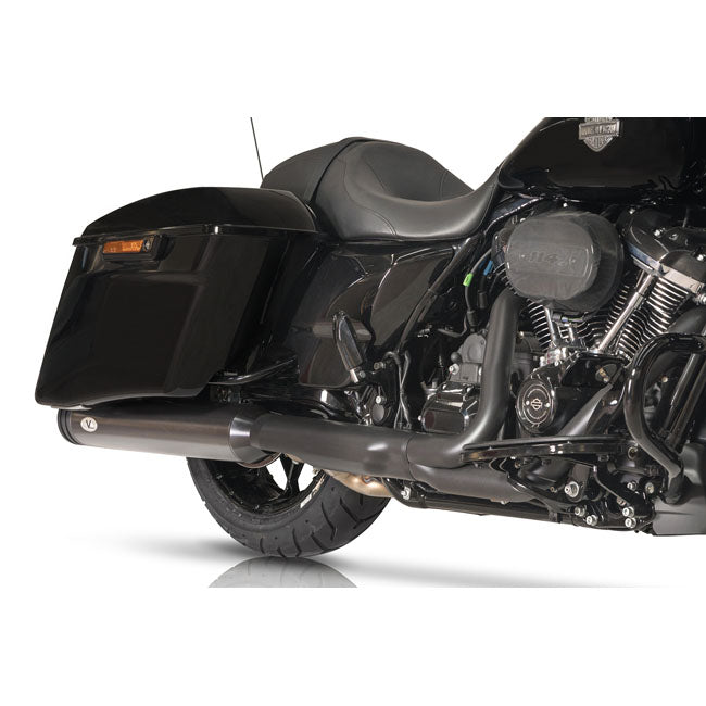 V Performance, 114mm Double Ring slip-on mufflers. Black Cer