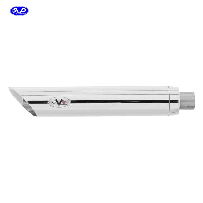 V Performance, 80mm Slash Cut slip-on mufflers. Chrome