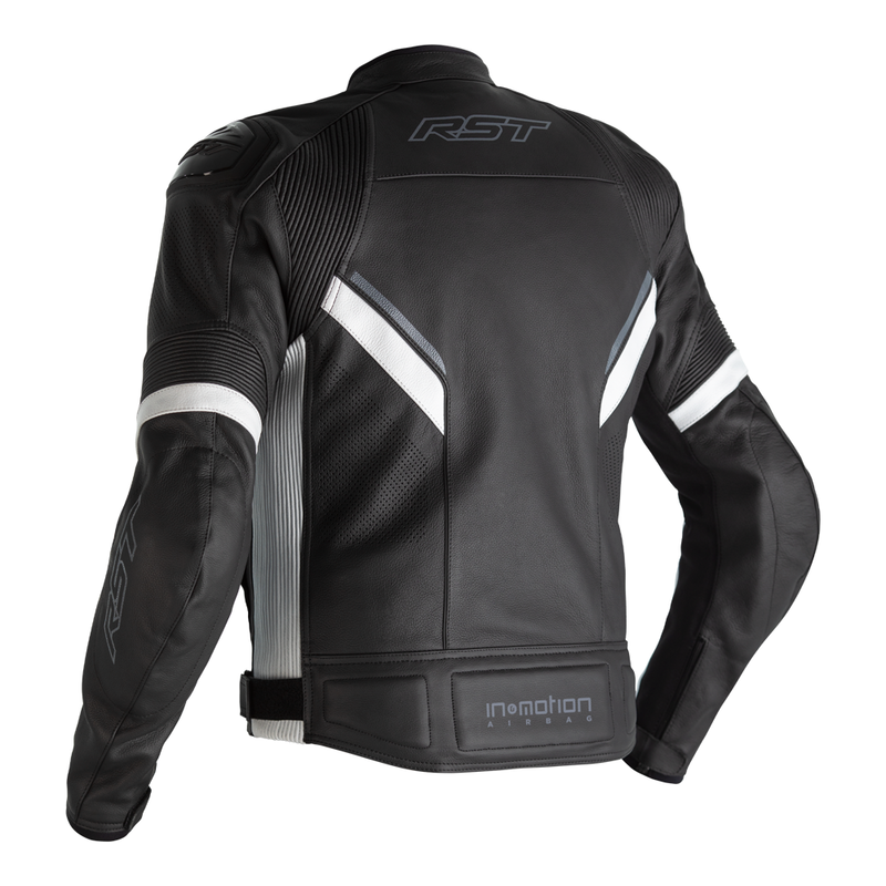 RST Sabre Airbag Jacket Leather - Black/White Size XS - Extra