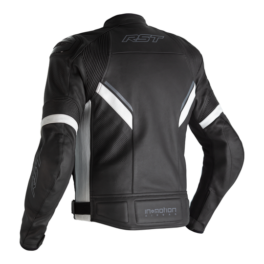 RST Sabre Airbag Jacket Leather - Black/White Size XS - Extra