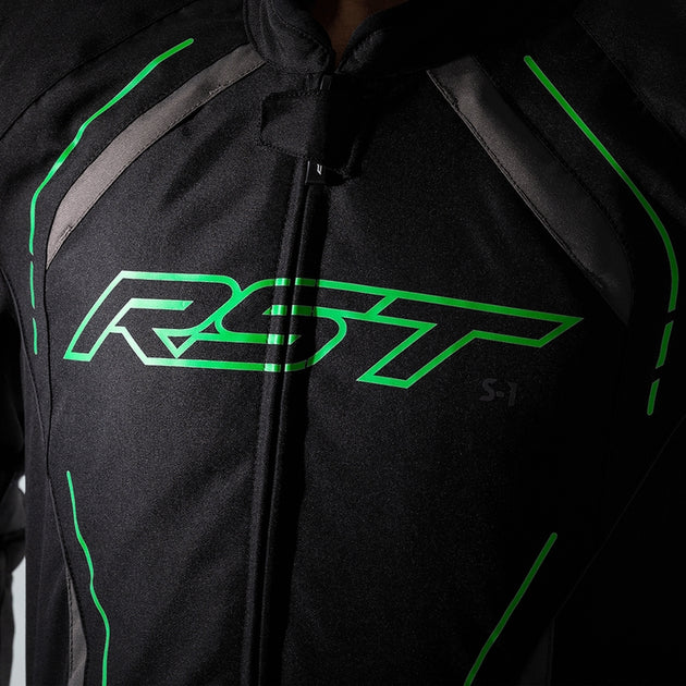RST S-1 Jacket Textile Black/Grey/Neon Green Size M - Extra