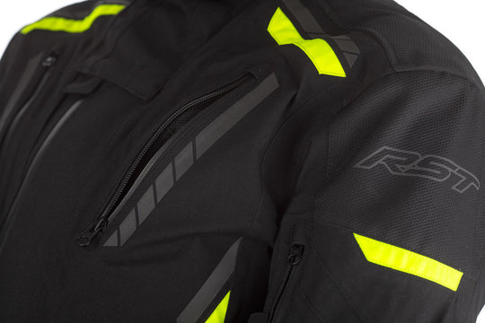 RST Pathfinder Jacket Textile - Black/Neon Yellow Size L - Main
