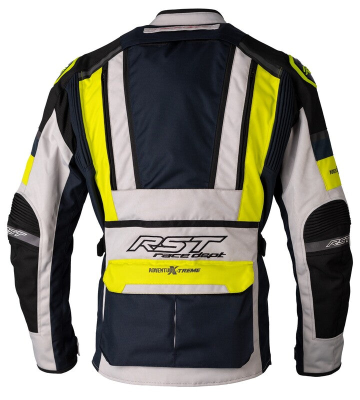 RST Race Dept Adventure X-Treme CE Textile Jacket - Silver/Navy/Yellow Size S - Extra