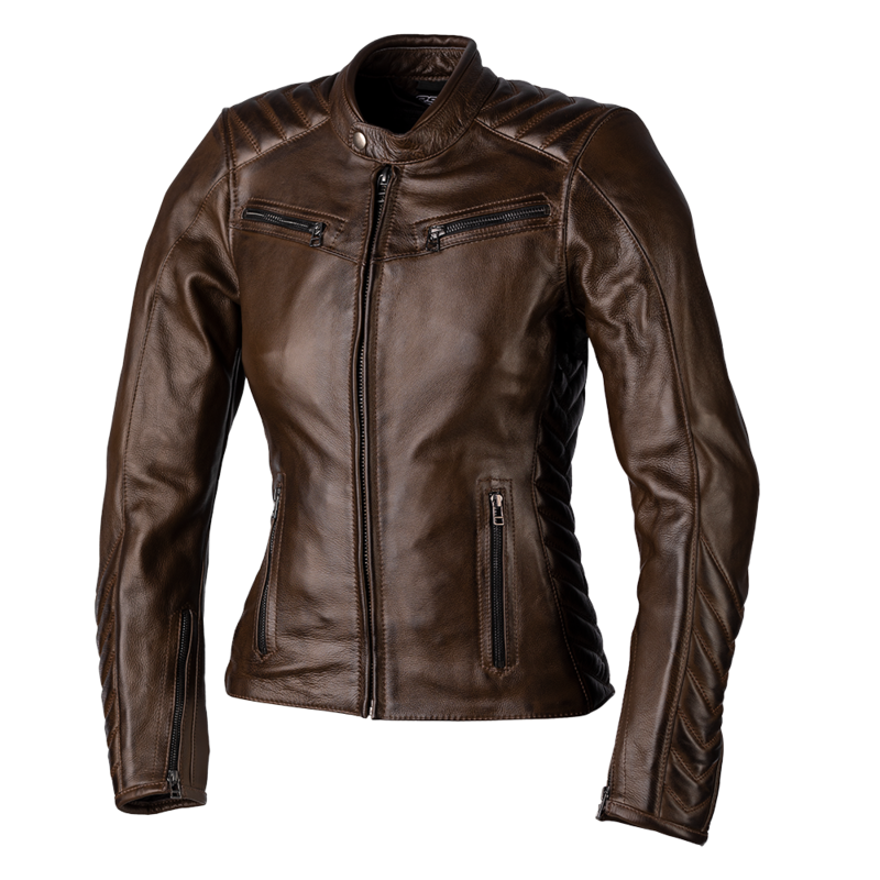 RST Ladies Roadster 3 CE Leather Jacket - Brown Size XS - Extra