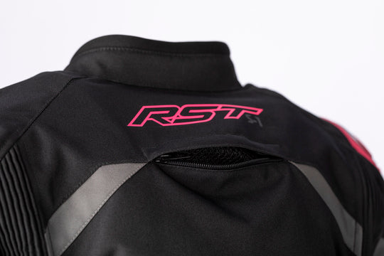 RST Ladies S1 CE Textile Jacket - Black/Neon Pink Size XL - Main