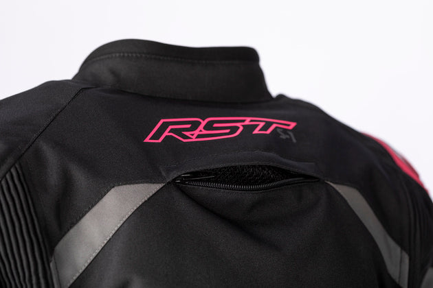 RST Ladies S1 CE Textile Jacket - Black/Neon Pink Size XL - Main