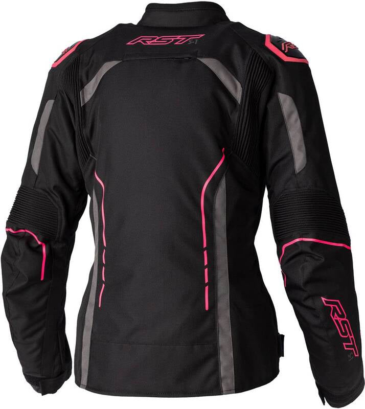 RST Ladies S1 CE Textile Jacket - Black/Neon Pink Size XL - Extra