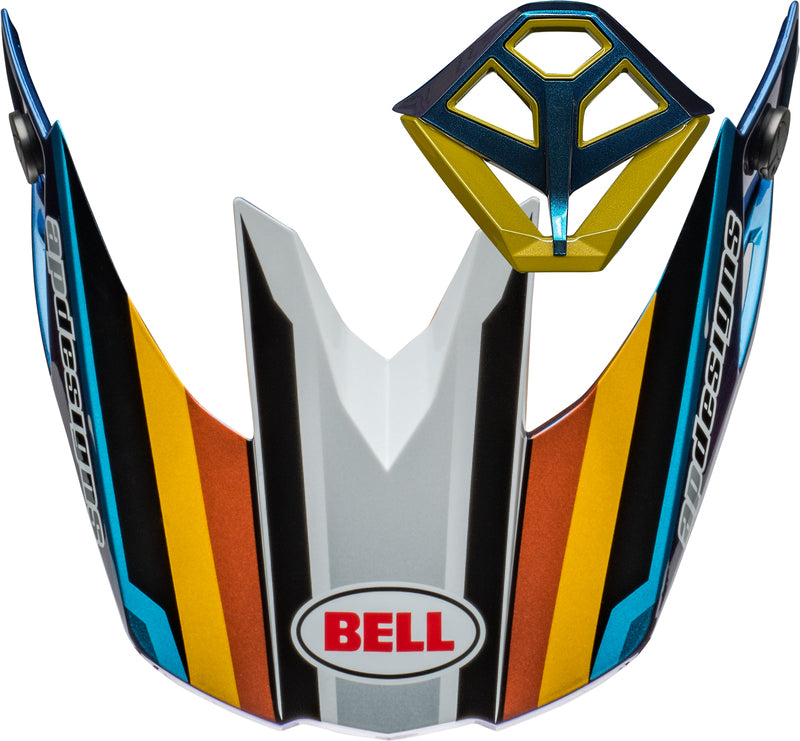 BELL Moto-10 Spherical Peak and Mouthpiece Kit - Tomac Replica 24 Gloss White/Gold - Extra