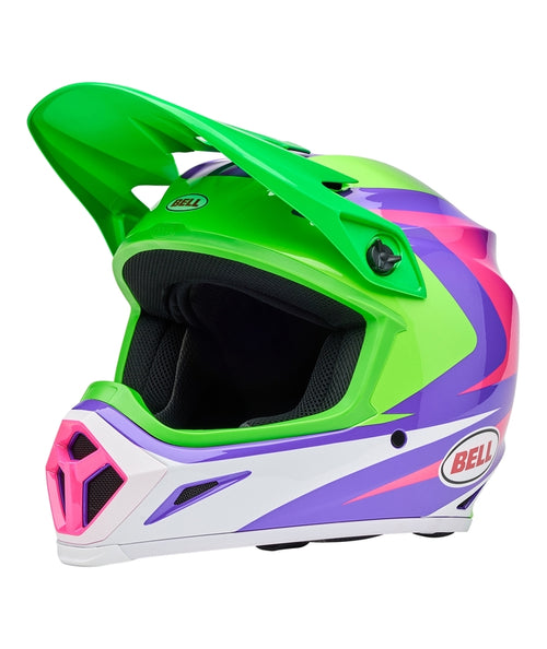 BELL MX-9 Mips Helmet - Jackal Gloss Hi-Viz Green Purple - Extra