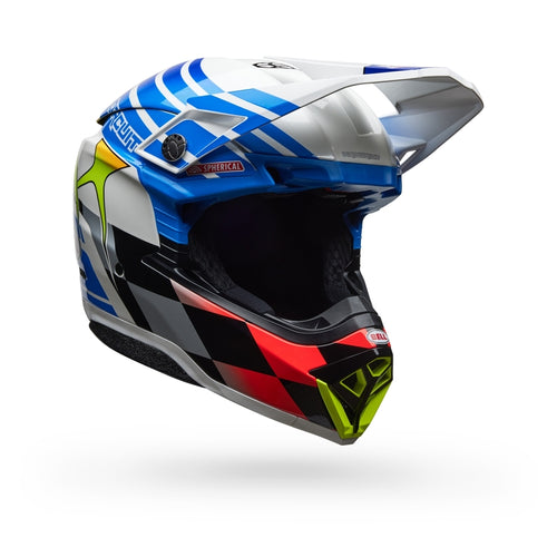 BELL Moto-10 Spherical Helmet - Pro Circuit 25 Gloss Blue/White - Extra