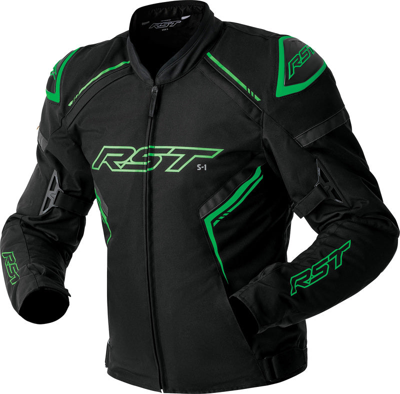 RST S1 D3O Textile Jacket - Black/Flo Green - Extra