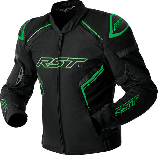 RST S1 D3O Textile Jacket - Black/Flo Green - Extra