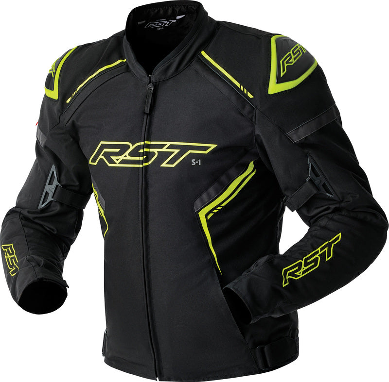 RST S1 D3O Textile Jacket - Black/Flo Yellow - Main