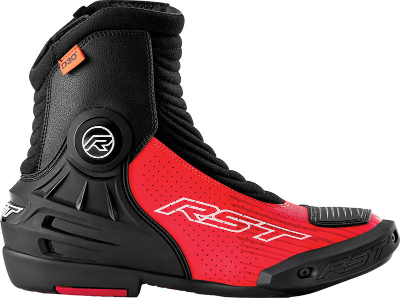 RST TracTech Evo D3O Short Boots - Black/Flo Red - Extra