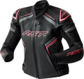 RST S1 D3O Leather Ladies Jacket - Black/Pink - Main