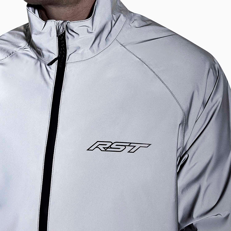 RST Night Rider Waterproof Reflective Rain Jacket - Silver - Extra