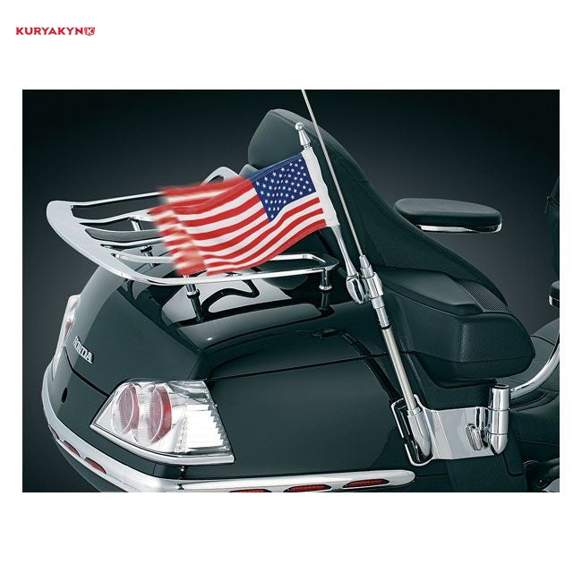 Kuryakyn, Antenna flag mount with us flag, chrome