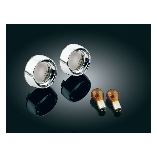 Kuryakyn, Front deep dish bezels w/smoke lenses, amber bulb
