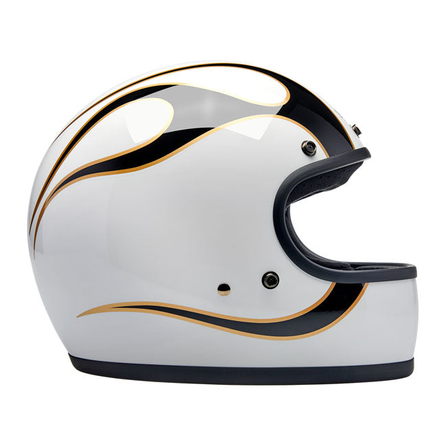 Biltwell Gringo helmet gloss white/black flames