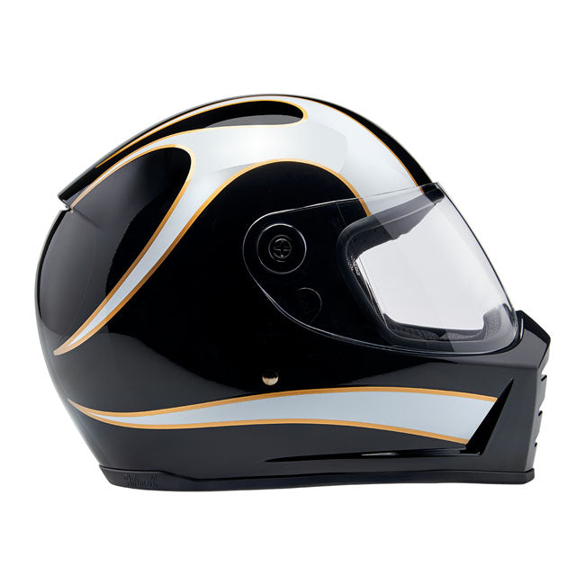 Biltwell Lane Splitter helmet white flames