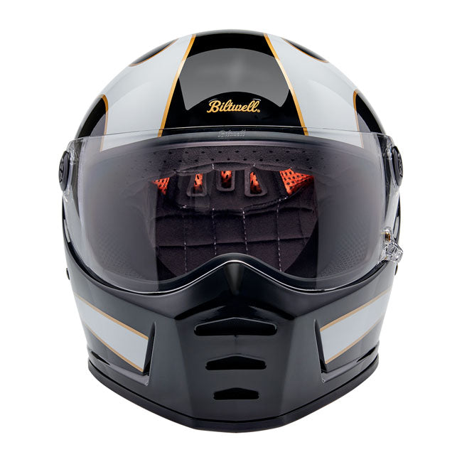 Biltwell Lane Splitter helmet white flames