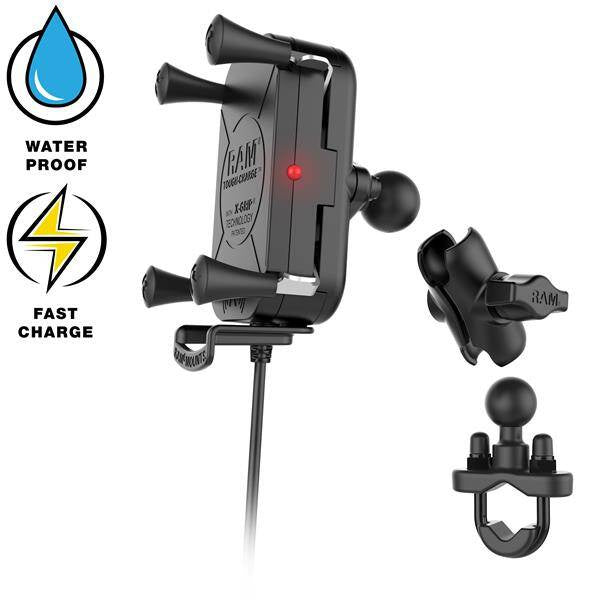 RAM® Tough-Charge™ 15W Suport pentru motocicletă cu încărcare fără fir rezistent la apă