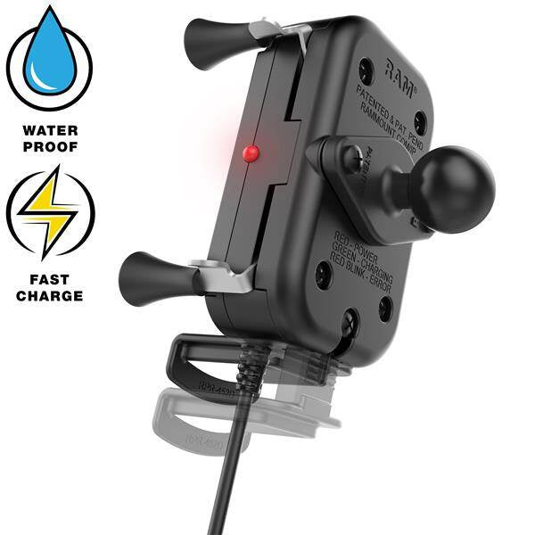 RAM® Tough-Charge™ 15W Suport pentru motocicletă cu încărcare fără fir rezistent la apă