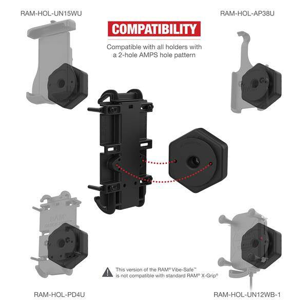 RAM® Tough-Claw™ Mică bază de clemă cu adaptor Vibe-Safe™