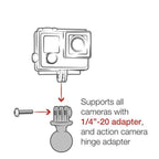 RAM® Tough-Strap™ Suport dublu cu bilă cu adaptor universal pentru camera de acțiune