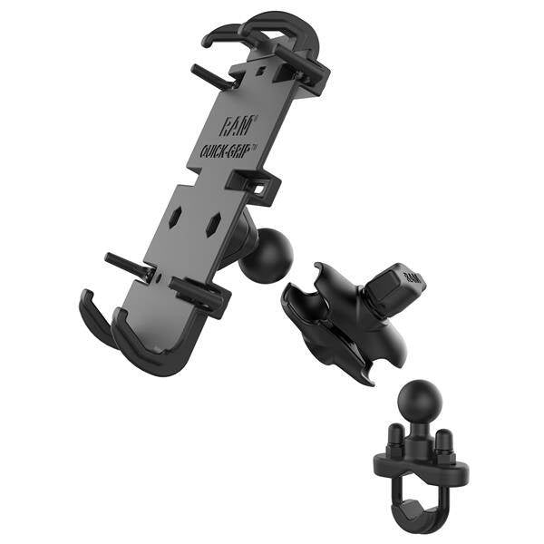 Suport pentru telefon RAM® Quick-Grip™ XL cu bază U-Bolt pentru ghidon - scurt