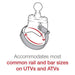 RAM® ATV/UTV Ball Base pentru șine de până la 3.15" - oțel inoxidabil